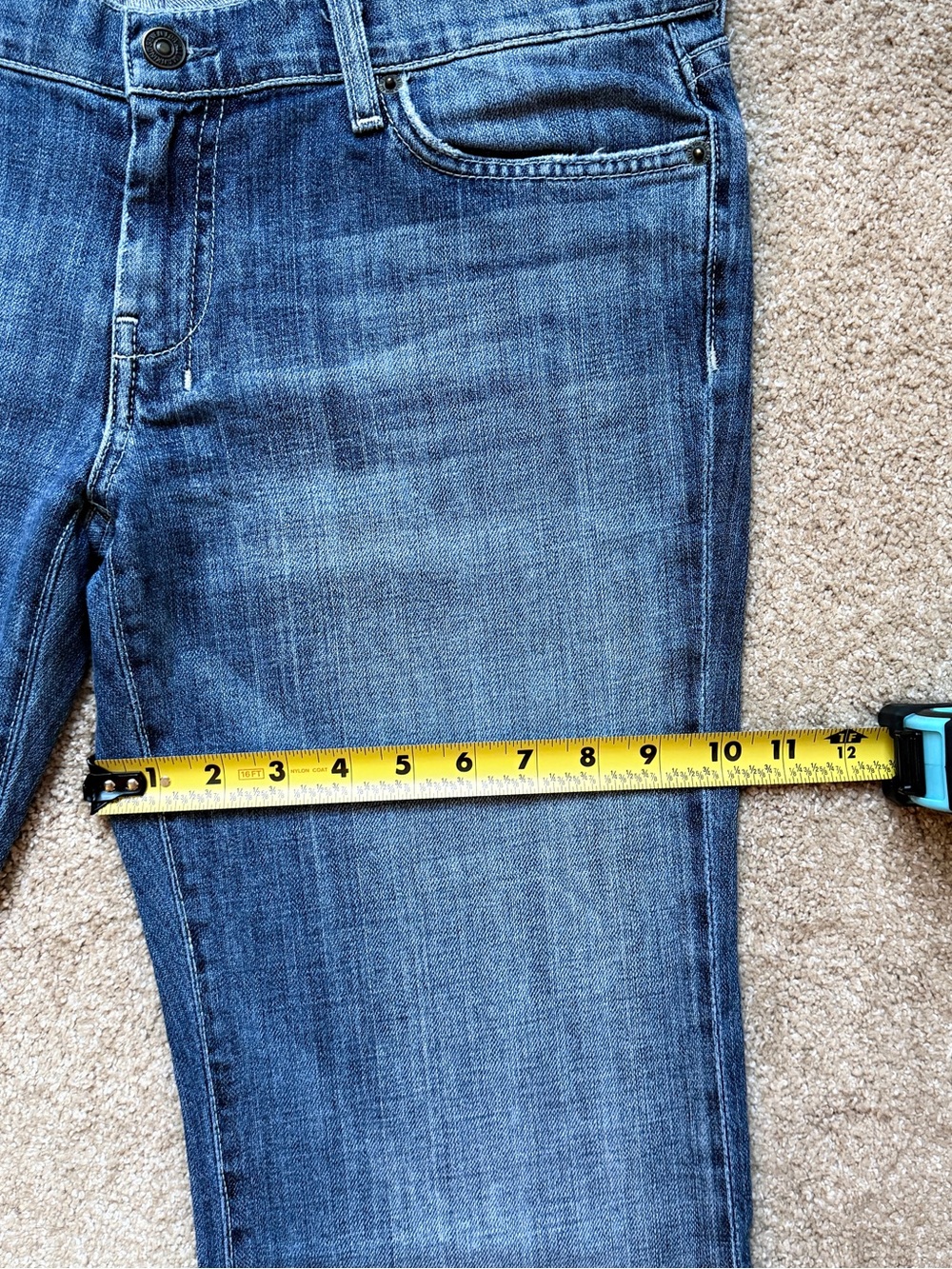 Vintage 7 For All Mankind Dojo Flare Jeans 32 Crystal Embellished Pocket USA Y2K - Picture 13 of 16
